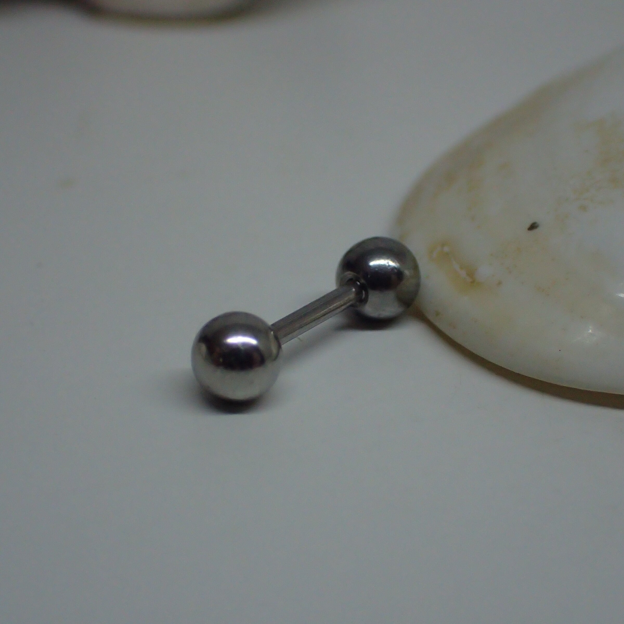 CZ Diamond Barbell Titanium Flat Back Earring Silver Helix Etsy