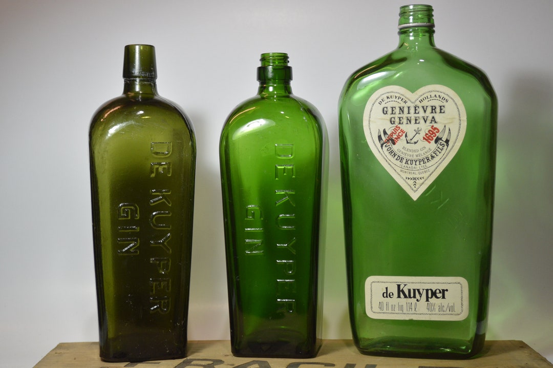 Vintage De Kuyper Gin Bottles Set of 3 Different. Case Gin Etsy