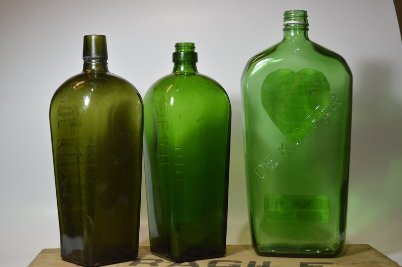 Vintage De Kuyper Gin Bottles Set of 3 Different. Case Gin Etsy