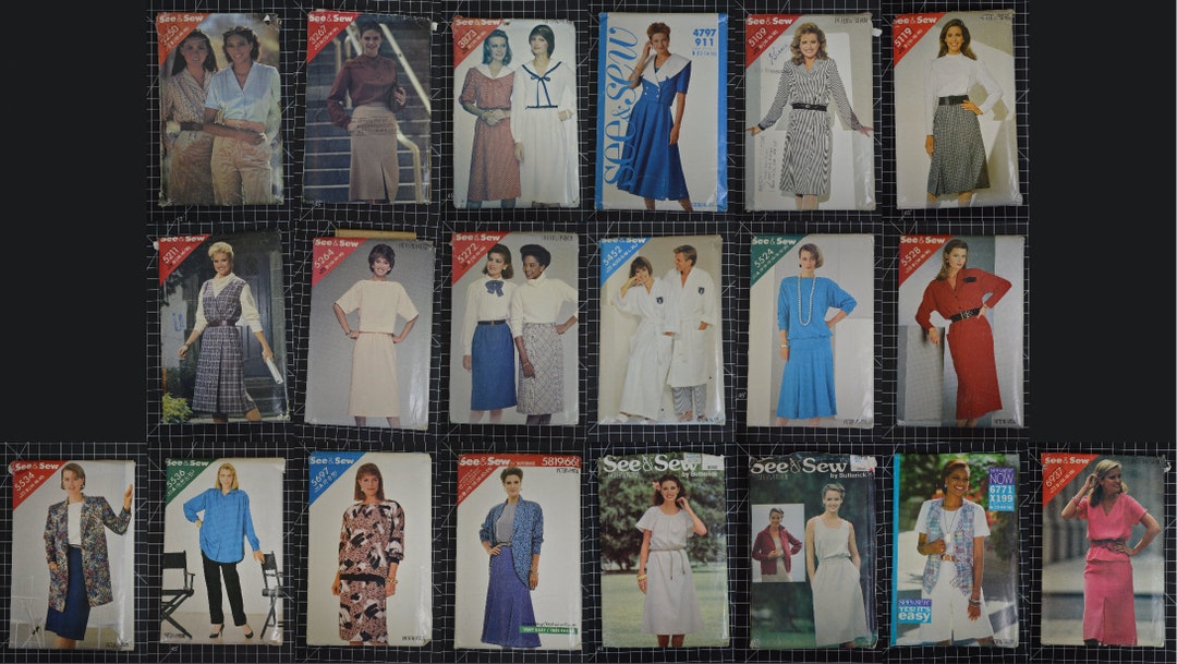 See Sew Brand Sewing Patterns Assorted Vintage Lot of 20 Women s