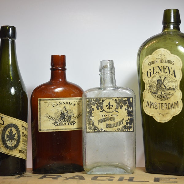 Antique Labeled Bottles Etsy