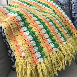 Yellow and Green Afghan