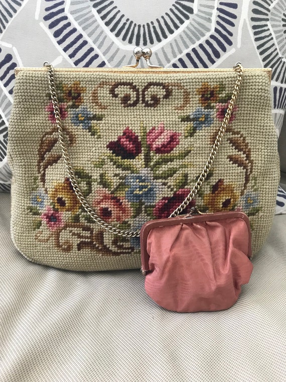 Vintage cross stitch purse Gem