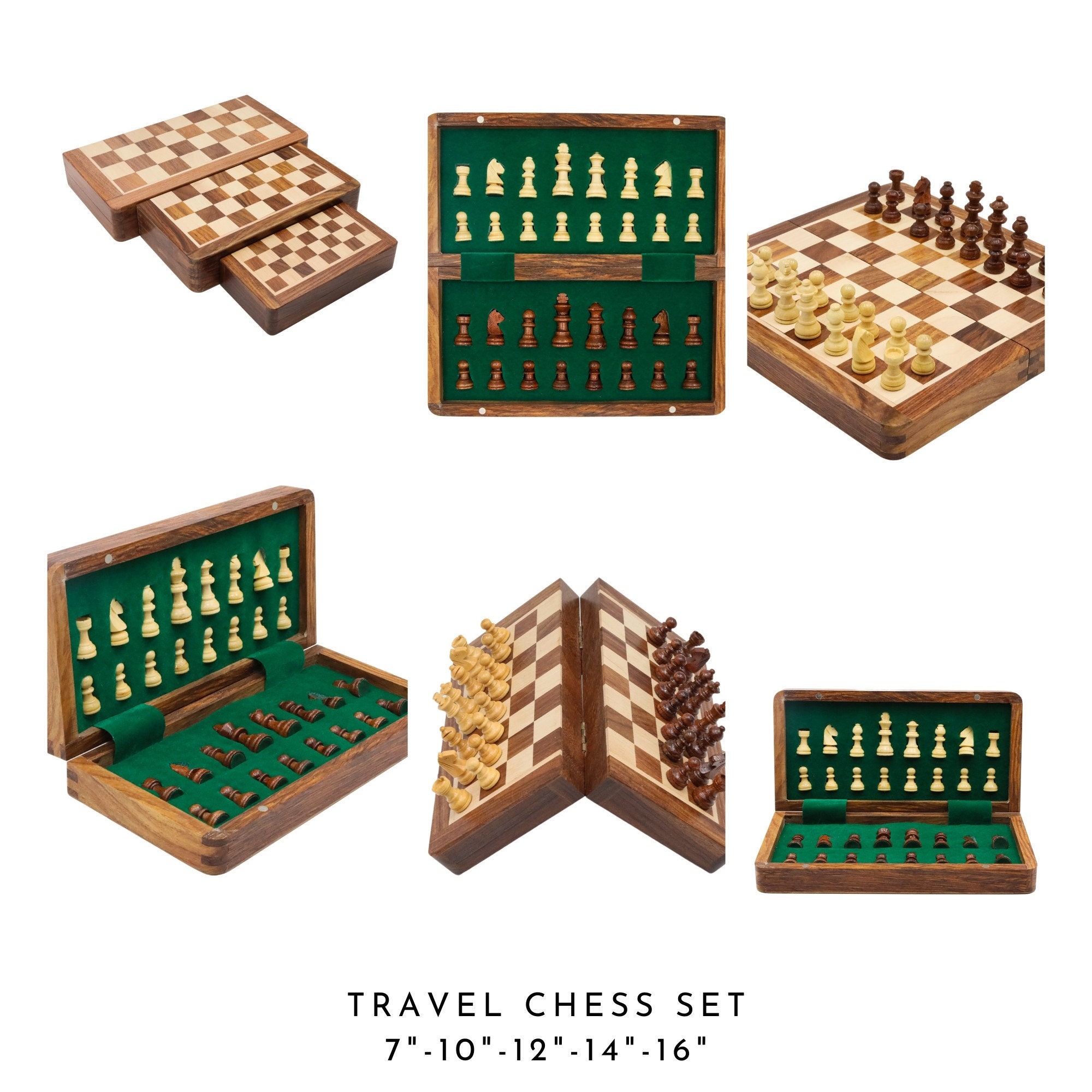 Personalisiertes Schachspiel Magnetisch - Faltbares Reiseschach 30cm