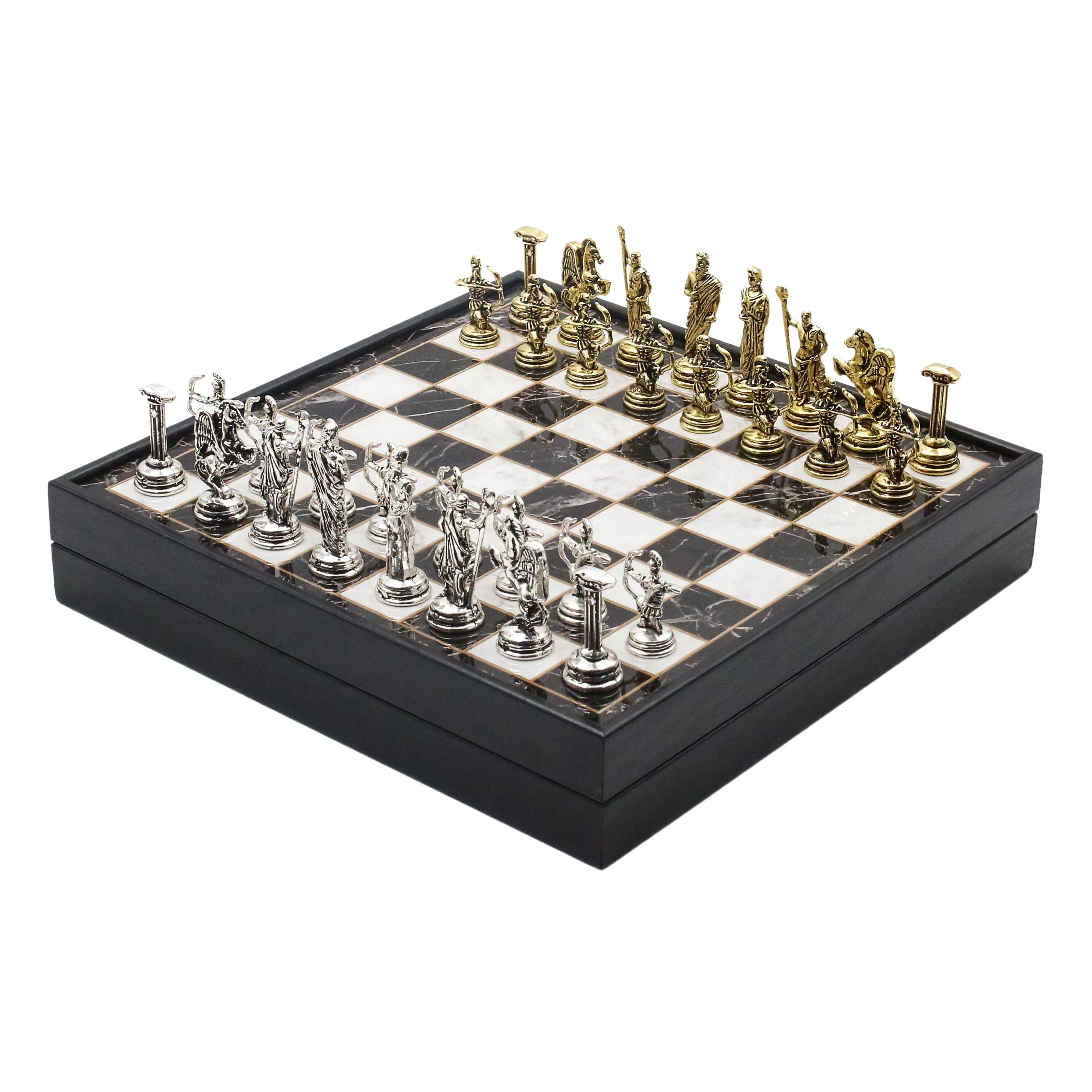 Roman Empire Die Cast Metal Chess Set With Storage - 10 INCH (25CM ...