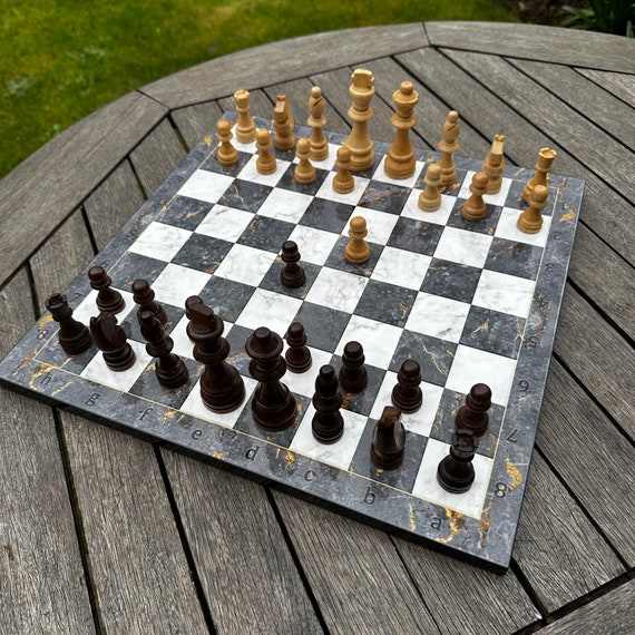 Custom Engraved Chess Board Set | Walnut, Marble, Mosaic Patterns | Personalized Birthday/Retirement Gift for Children, Parents, Men, Women