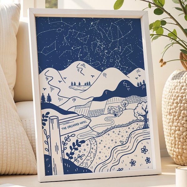 Impresión personalizada de mapa estelar para la primera cita, "La noche en que te convertiste en mí", "Noche en que nos conocimos", regalo de San Valentín, sin marco