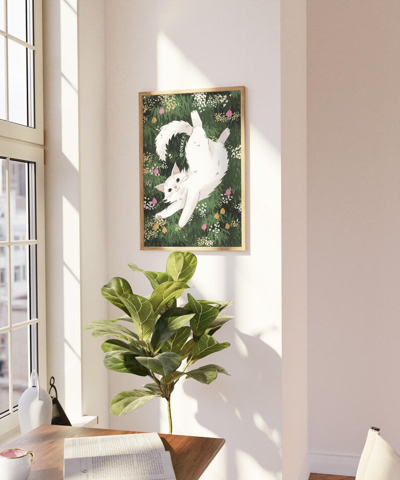 An example of how the poster looks in modern, minimalist home decor.