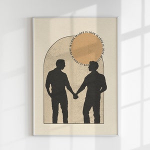 Love is Love Wall Art, Digital Download, Gay Art, Pride Wall Art, Rainbow Print, Love is Love Poster, LGBTQ Art, Gay Pride Wall Art