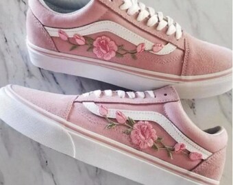 vans with flowers embroidered