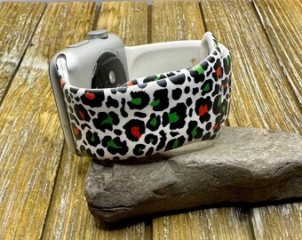 Cinturino per orologio leopardo natalizio per apple watch samsung silicone grinch colori vacanze di natale 20mm 22mm 38mm 40mm 41mm 42mm 44mm 45mm regalo