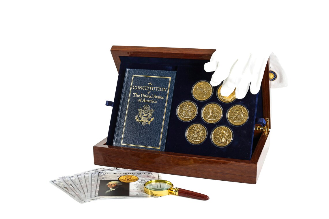 The Franklin Mint Founding Fathers Coin Collection 7piece Etsy