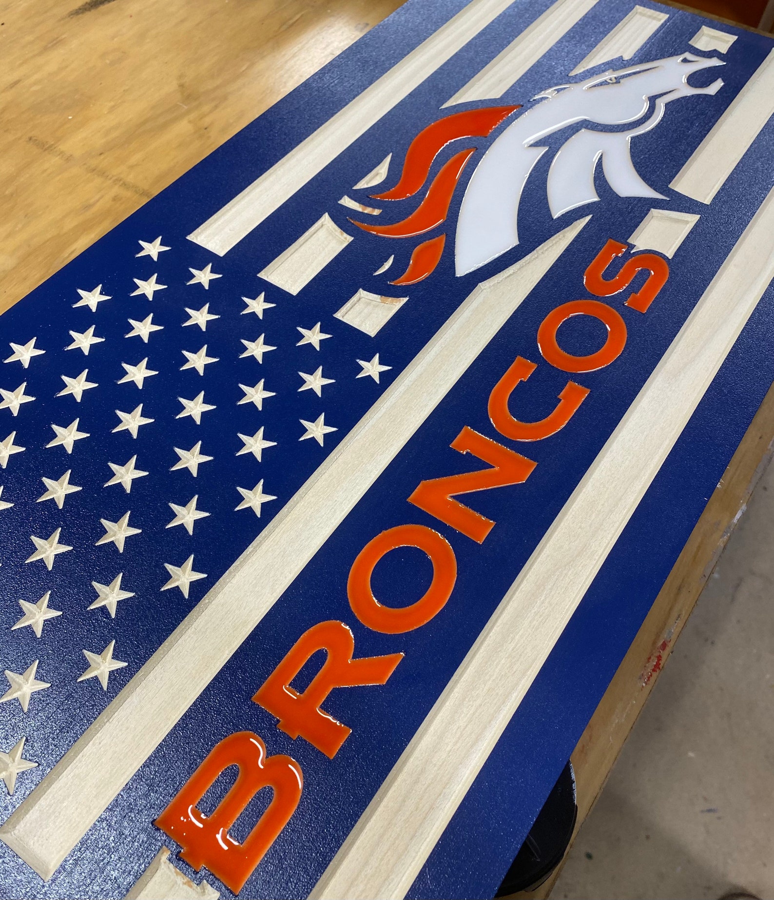 WinCraft Denver Broncos 3x5 Foot American Flag – Polyester With Grommets, Officially Licensed NFL Team Banner - View #2