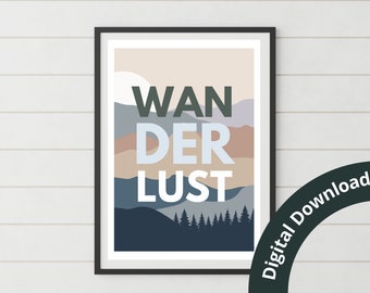 Wanderlust Print || Wanderlust Quote || Wanderlust Digital Download