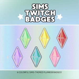 Sims Themed Twitch Badges | Plumbob Sub Badges | Cute Sims Streamer Kit