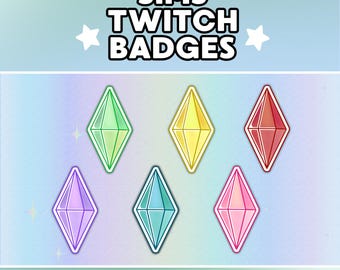 Sims Themed Twitch Badges | Plumbob Sub Badges | Cute Sims Streamer Kit