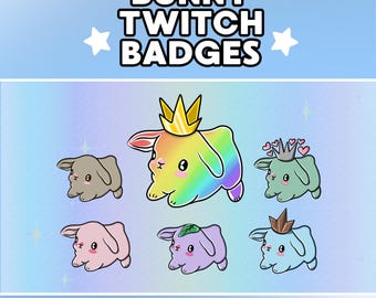 Bunny Themed Twitch Badges | Cute Stream Emotes | Kawaii Sub Badges