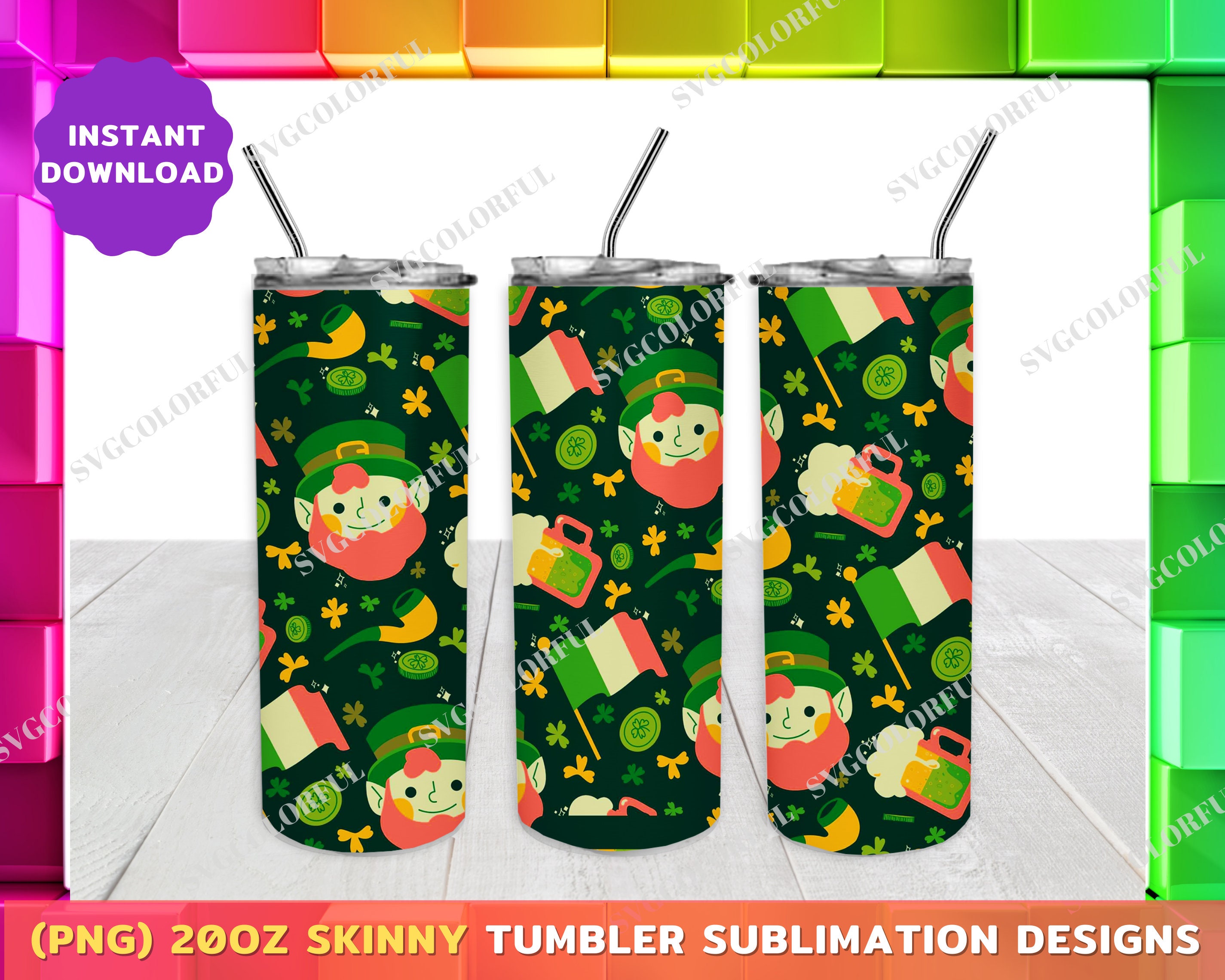 Gnomies 20oz Skinny Tumbler Sublimation Designs St Paddies - Etsy