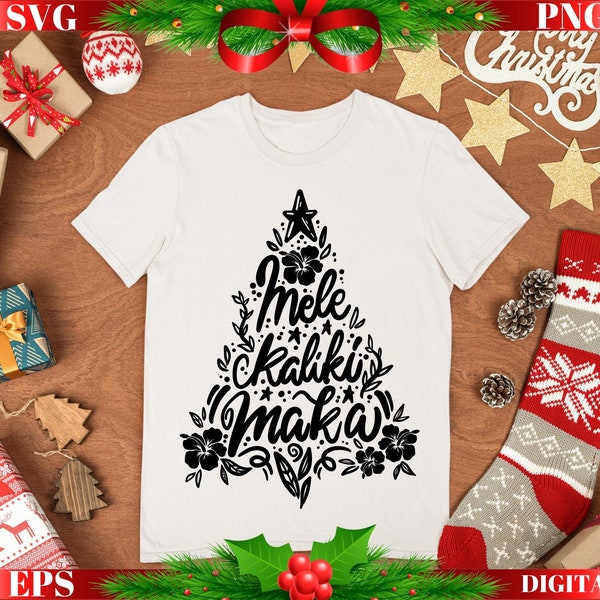 Hawaiian Christmas Svg | Mele Kalikimaka Svg | Christmas Svg | Christmas Shirt Svg | PNG | EPS | Digital Download | Cutting file| Cricut