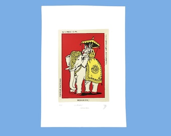 vintage Indian Matchbox Label - A4 Limited edition Screen Print