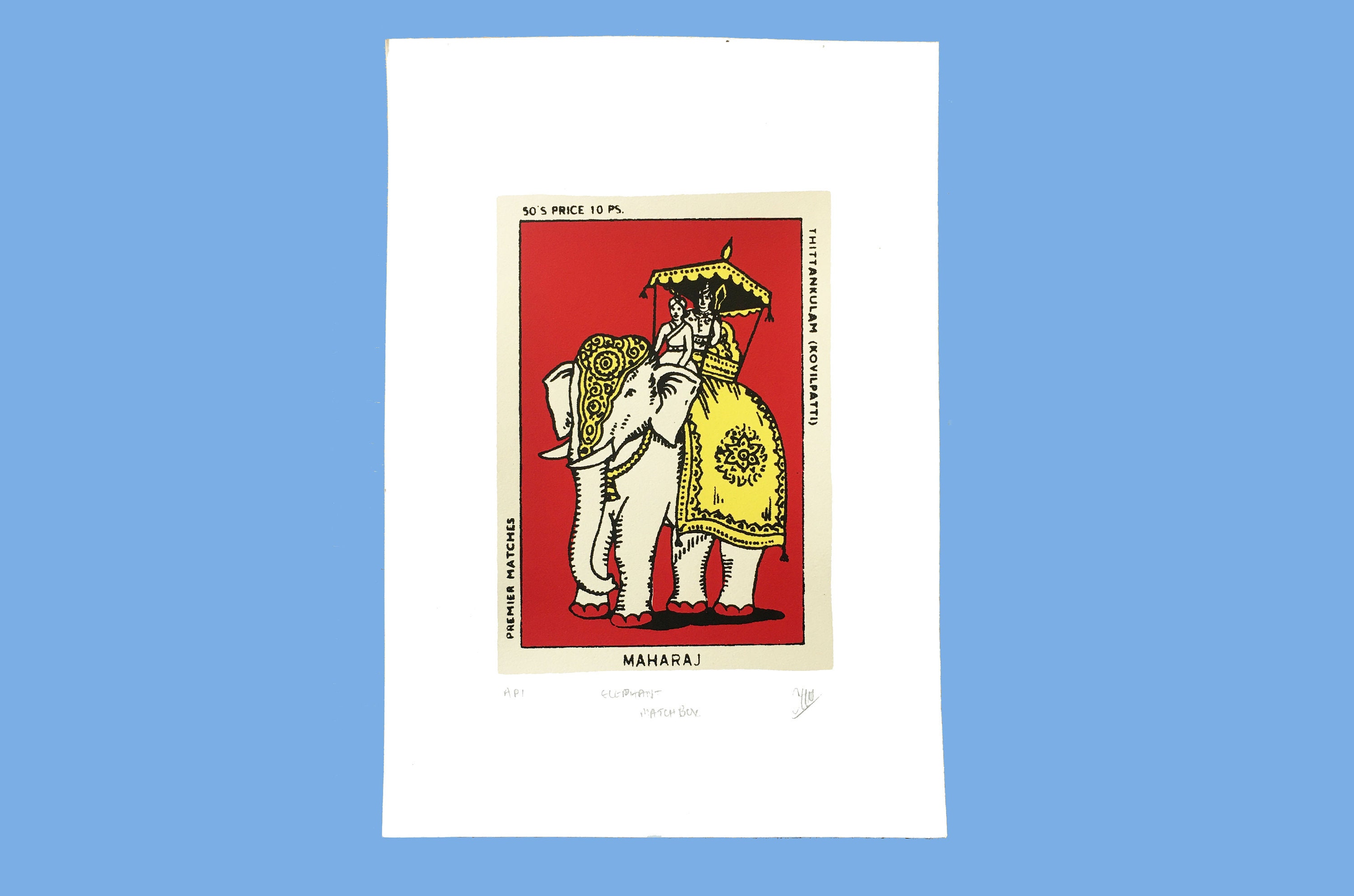 Vintage Indian Matchbox Label A4 Edición Limitada Serigrafía | Etsy
