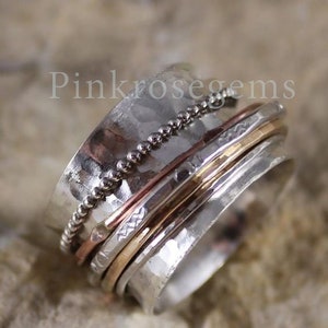 925 Sterling Silber Spinner Ring: Angst Fidget Daumen Ring