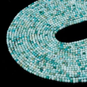 Contas de turquesa natural africana Arizone, caixa facetada, cubos facetados de turquesa, contas para joalheria, turquesa genuína 2-2,5 mm 13&quot;