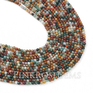 Faceted Indian Agate Beads: Multi-Color Rondelle Gemstone Strand, 2mm