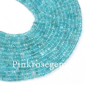 Faceted Sky Blue Apatite Beads: AAA Rondelle Gemstone (5-6mm)