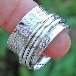 Spinner Ring, Meditation Ring, Anxiety Ring Fidget Ring, 925 Sterling Silver Ring, Women Ring, Gift For Her, Worry Ring, Handmade Jewelry
