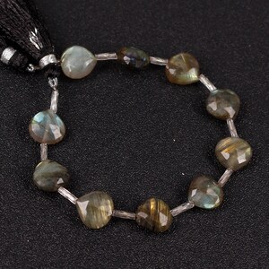 Natural Fire Labradorite Heart Shape Beads, Blue Labradorite Beads, Gemstone Beads 10mm, 8&#39;&#39; Strand Jewelry Supplies