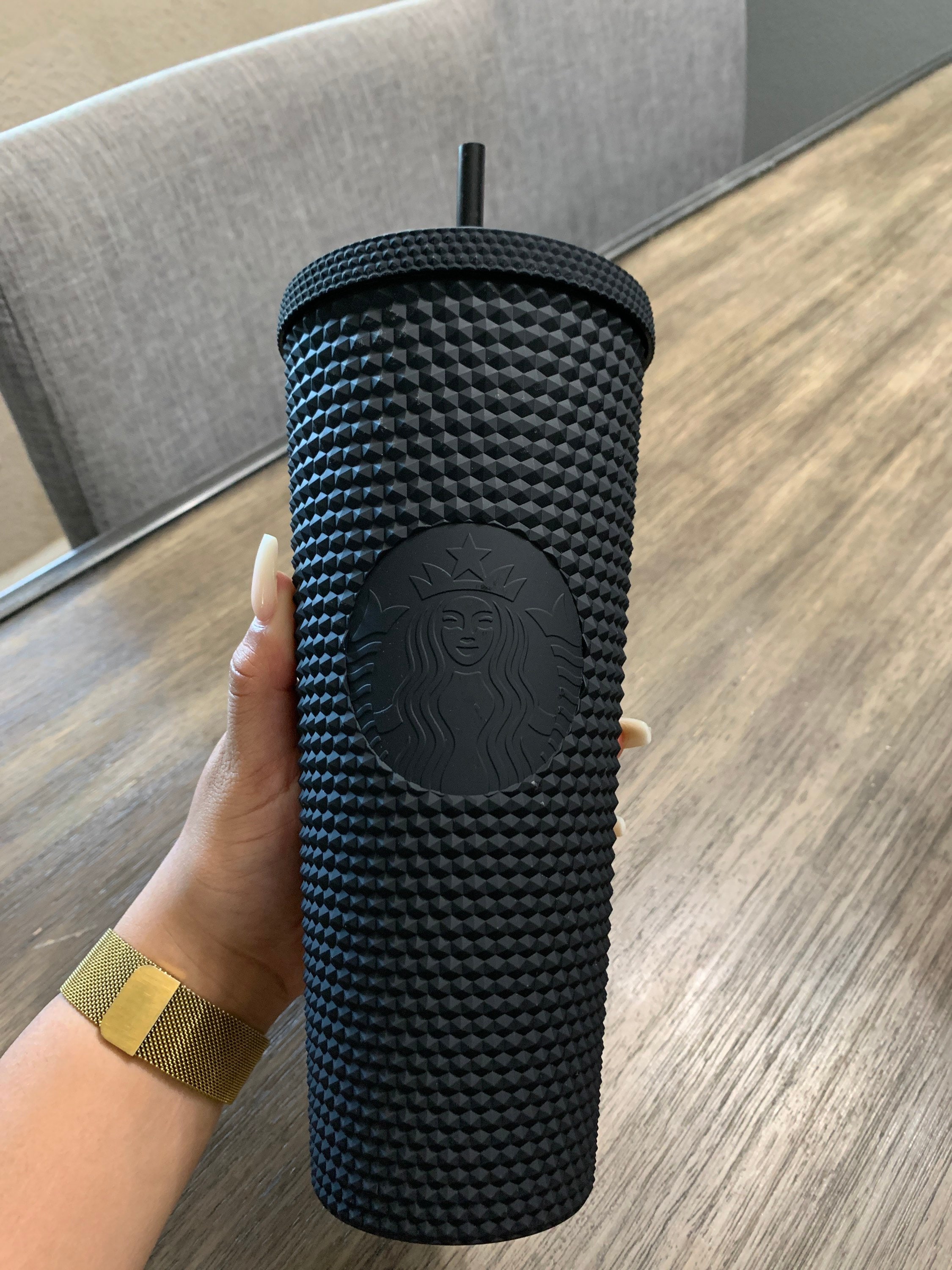 Black matte Starbucks studded cup Etsy