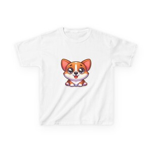 Cute Corgi Kids Tee, Cartoon Shirt, Summer Kids Top, Birthday Gift, Pet Lover Shirt, Playful Kids Apparel