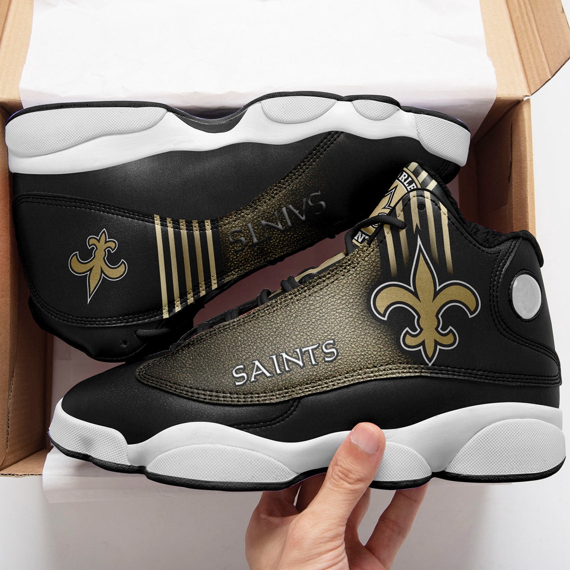 New Orleans Saints Air Jordan 13 The Saints NFL Air Jordan | Etsy