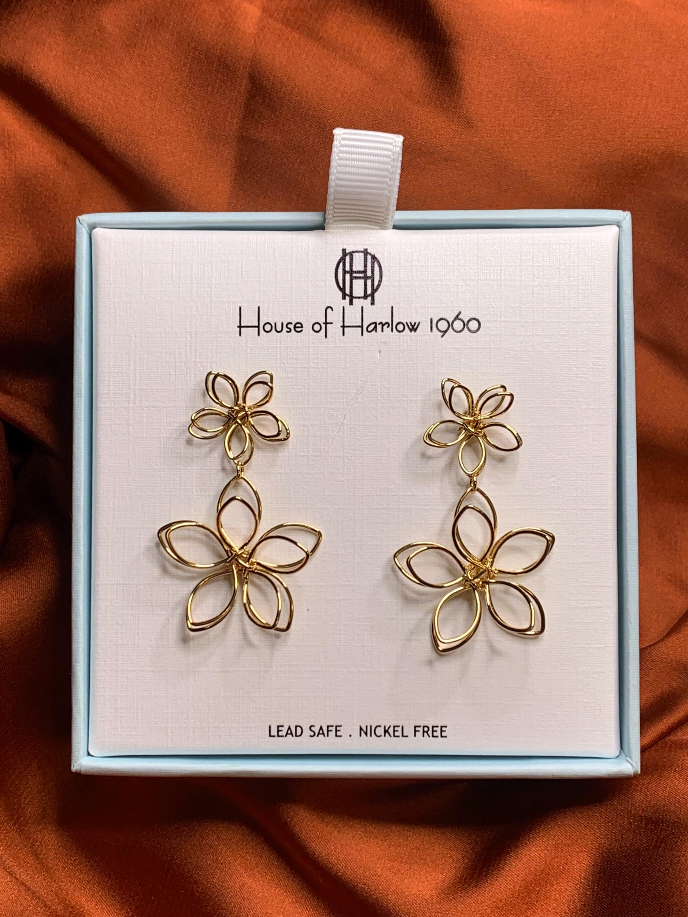 House of Harlow 1960 - Flower Dangle Earrings - Lead Safe 