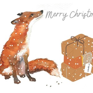 cartes de Noël Cartes de Noël renard renard impression numérique art instantané impression d'art
