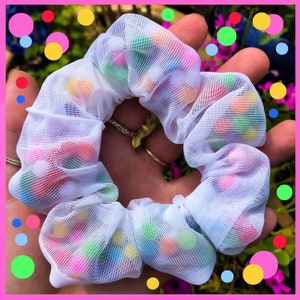 Pom Pom filled scrunchies/hair accessories