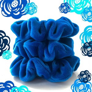 Royal blue velour scrunchie