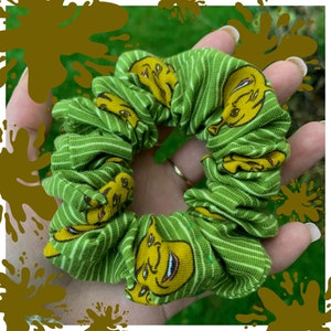 Shrek inspired scrunchie/hair tie