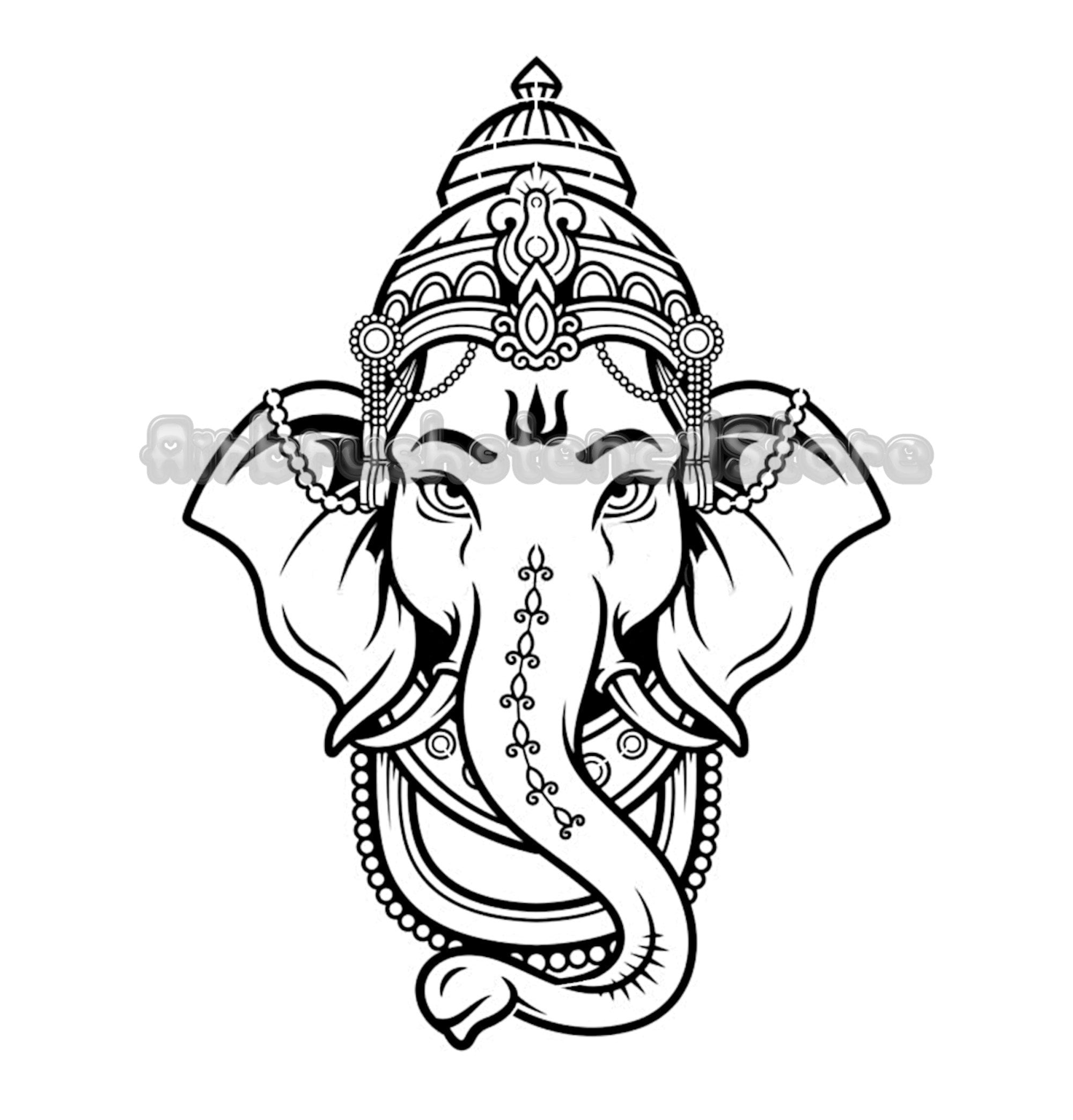 Lord Ganesh Airbrush Art Stencil Available in 2 Sizes Mylar Ships