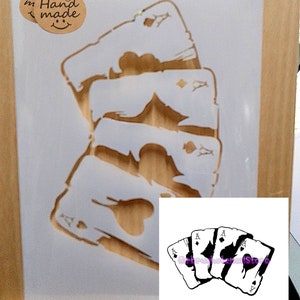 Pochoir pour cartes à jouer Modèle de cartes à jouer pour artistes aérographe disponible en 3 tailles. Mylar expédié dans le monde entier.