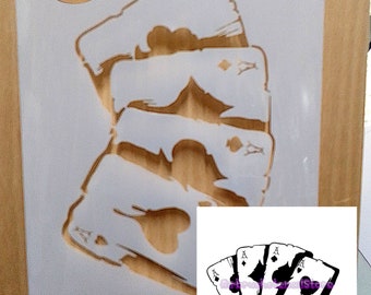Spielkarten Schablone Airbrush Kunst Schablone Künstler Spielkarten Vorlage in 7 Größen erhältlich Mylar Schiffe weltweit.