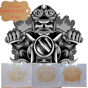 Biker stencil Three layer Airbrush art stencil set artists motorcycle template Mylar ships worldwide.