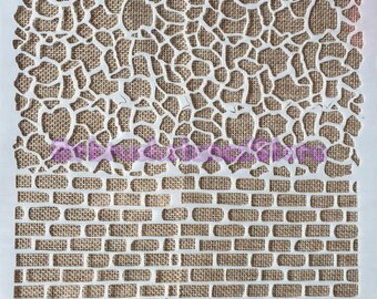 Stonework stencil Airbrush art stencil artists stonework template Mylar ships worldwide.