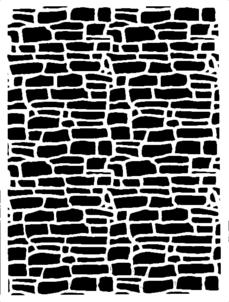 Stone Wall Stencil Airbrush Art Stencil Artists Stone Wall Template