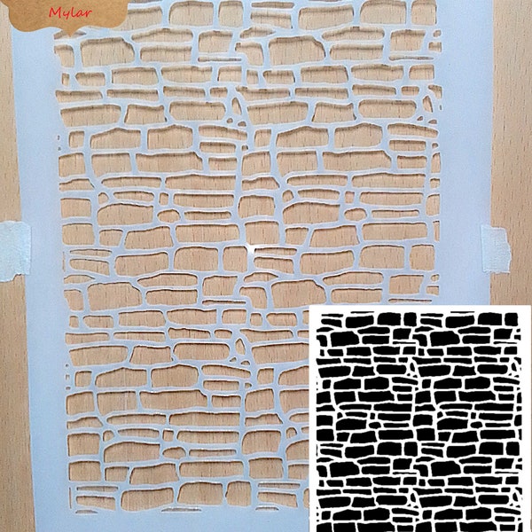 Stone Wall Stencil - Etsy