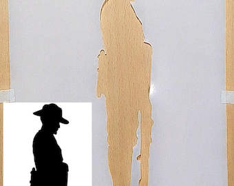 Soldier stencil Airbrush art stencil artists template military available in 7 sizes Mylar ships worldwide.