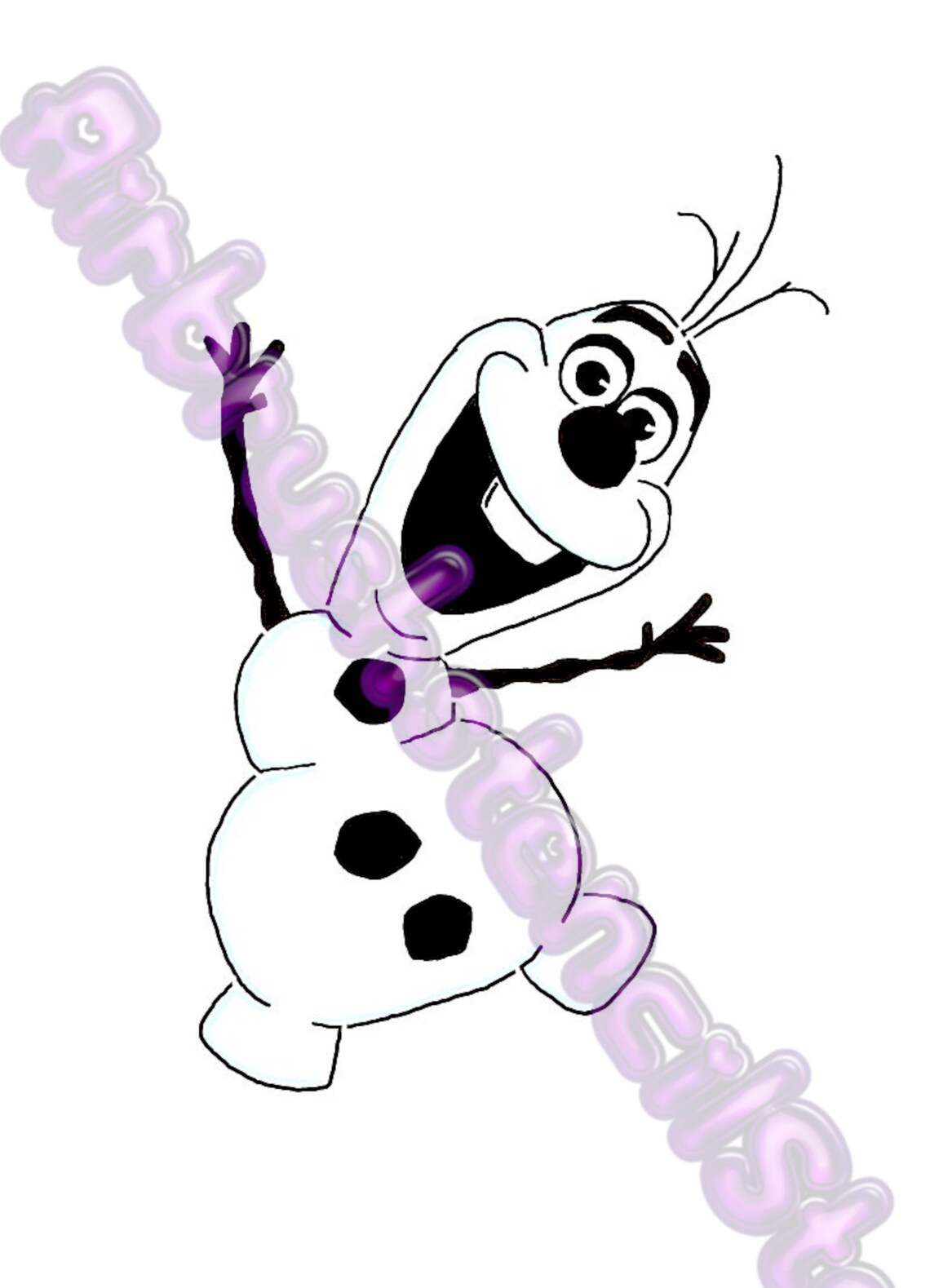 Olaf Airbrush art stencil available in 2 sizes Mylar ships | Etsy