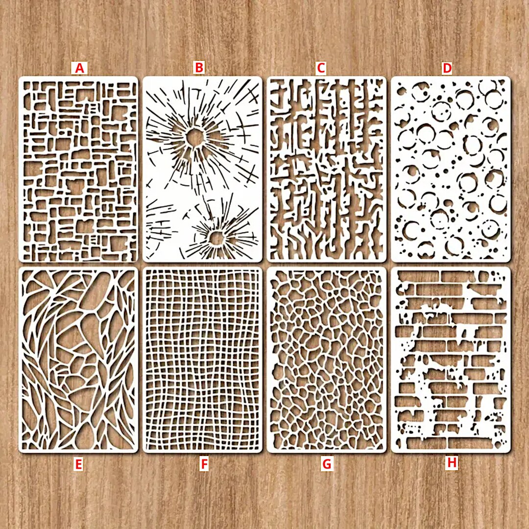 Cool Airbrush Textures Art Stencils Mylar Ships Worldwide 8 to Choose ...