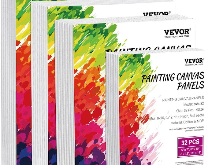 Canvas Boards for Painting 32 Pack Multiple Sizes Blank Canvases for ...